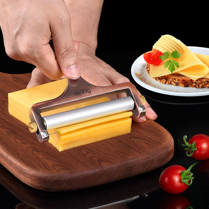 Sopito Cheese Slicer with 3 Extra Stainless Steel Wires, Silver