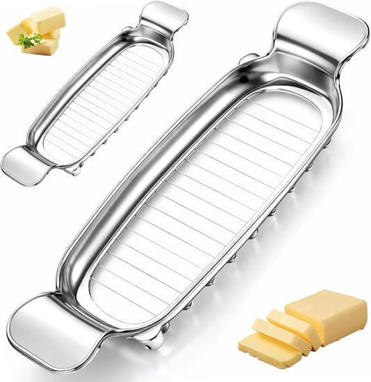 2Pcs Butter & Cheese Slicer Cutter, Stainless Steel Butter Cutter