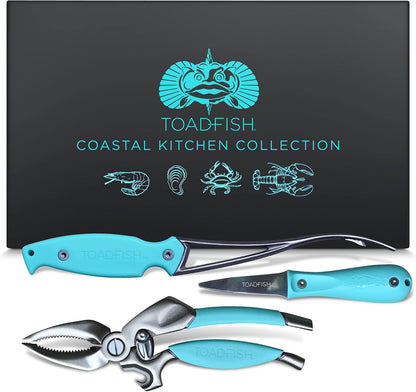 Toadfish Seafood Tool Set, Crab Cracker, Shrimp Deveiner, Oyster Knife