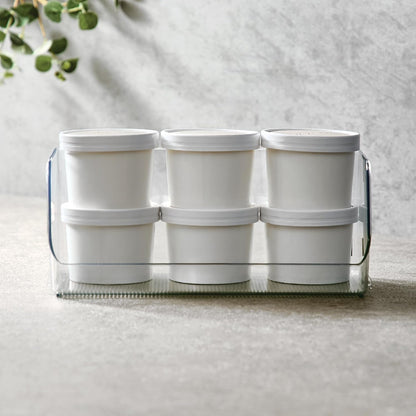 iDesign Stackable Open-Front Storage Bins for Kitchen and Pantry Organization - Set of 6 - Clear