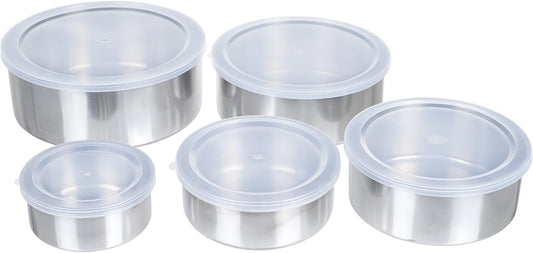 Stainless-Steel Bowls with Lids - 5-Piece Nesting Mixing Bowls Set for Prepping, Serving, and Storing - Kitchen Essentials for New Home