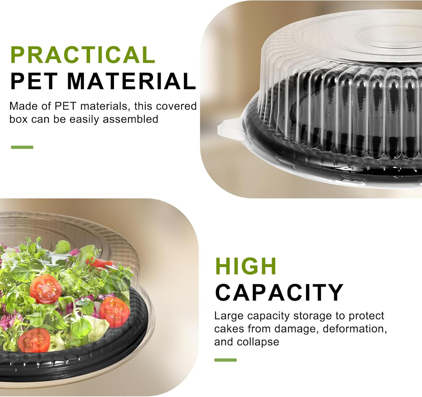 12 Pack Catering Trays with Lids, Round 12 Inch Veggie Tray with Lid, Disposable Fruit Tray for Parties, Catering Trays for Serving Snack, Appetizer, Fruit, Veggie and Sandwich