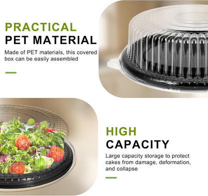 12 Pack Catering Trays with Lids, Round 12 Inch Veggie Tray with Lid, Disposable Fruit Tray for Parties, Catering Trays for Serving Snack, Appetizer, Fruit, Veggie and Sandwich