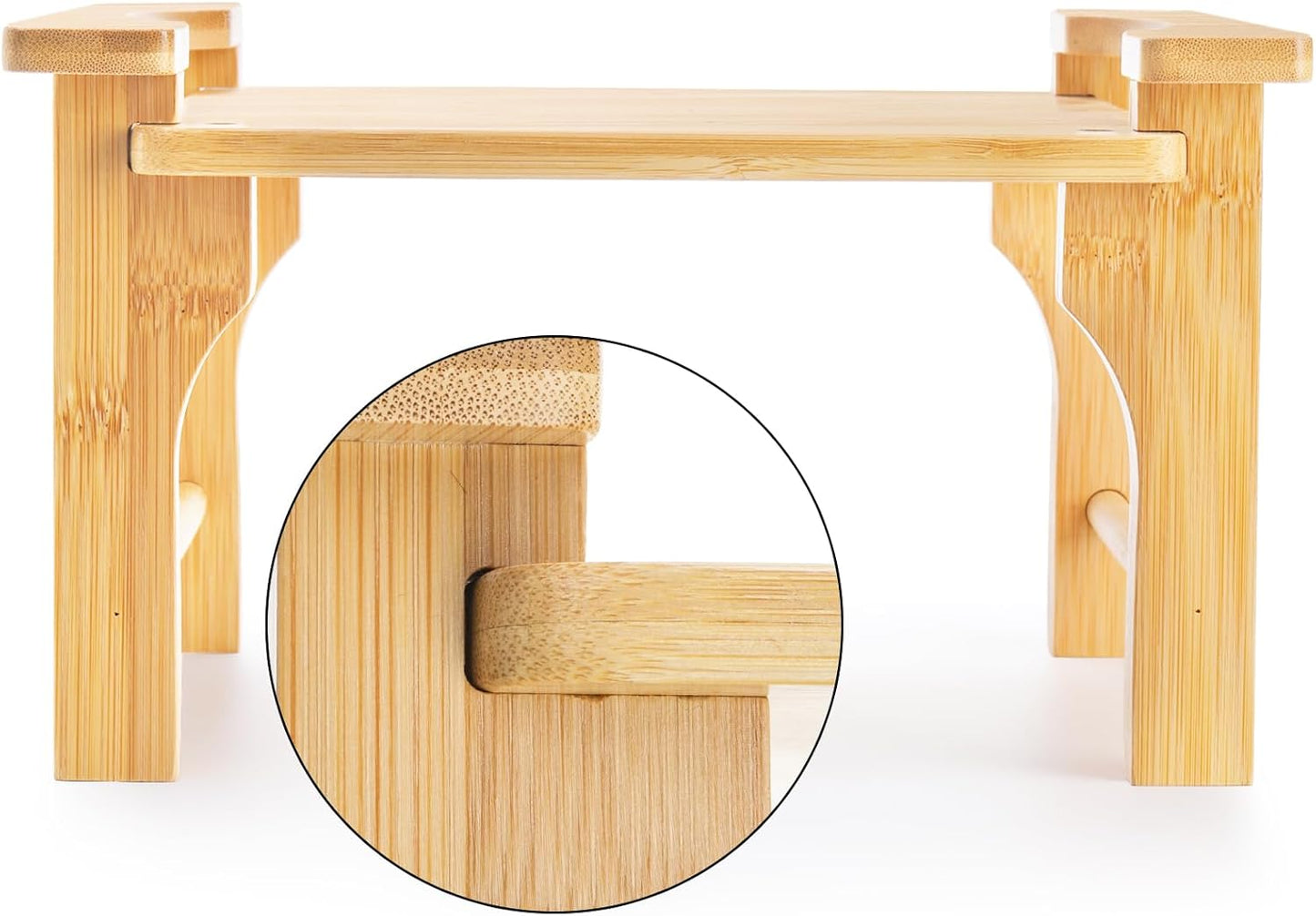 Tebery 2 Pack Natural Bamboo Drink Beverage Dispenser Stand, Water Jugs Glass Water Pitcher Base Fits 6-8 Inches Diameter for Home, Parties, and Catering Events