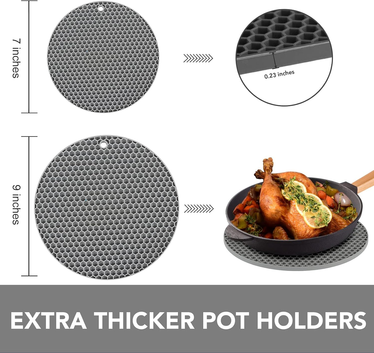 Joyhalo 4 Pack Trivets for Hot Dishes