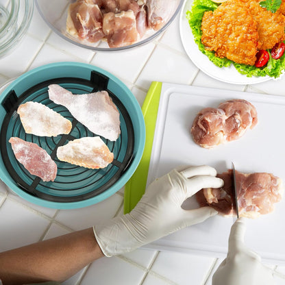 Breading Shaker Bowl, Silicone Bowl Shaker with Lid Collapsible Mixing Bowls Fish Batter Shaker Chicken Wing Flour Coater Breader Shaker Bowl Better Bowl for Fried Fish, Fried Chicken, Onion Rings
