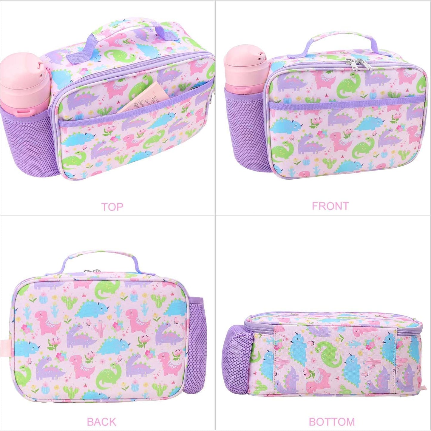 RHCPFOVR Kids Lunch Bag - Insulated Lunch Box for Boys Girls,Washable Lunch Bag and Reusable Toddler Leak-proof Lunchbox for School and Daycare - Colors A