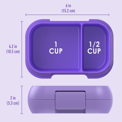 Bentgo Kids Snack - 2 Compartment Leak-Proof Bento Box Container for Snacks and Small Meals, Easy-Open Latch, Dishwasher Safe, BPA-Free for School, Daycare, & Sports - Ideal for Ages 3+ (Gray)