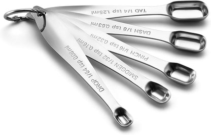 Spring Chef Stainless Steel Measuring Cups and Spoons Set of 14 with Leveler, Nesting Kitchen Metal Measuring Cups and Spoons Set for Dry and Liquid Ingredients, Perfect for Cooking & Baking