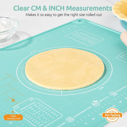 U-Taste Silicone Pastry Mat, Dough Rolling Baking Sheet, 28x20"/Transparent