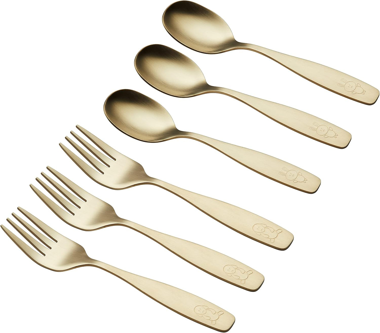 ANNOVA Kids Silverware Children's Safe Flatware Set Stainless Steel - Children Forks, Children Tablespoons, Toddler Utensils, Metal Cutlery Set for LunchBox (Rainbow, 6)