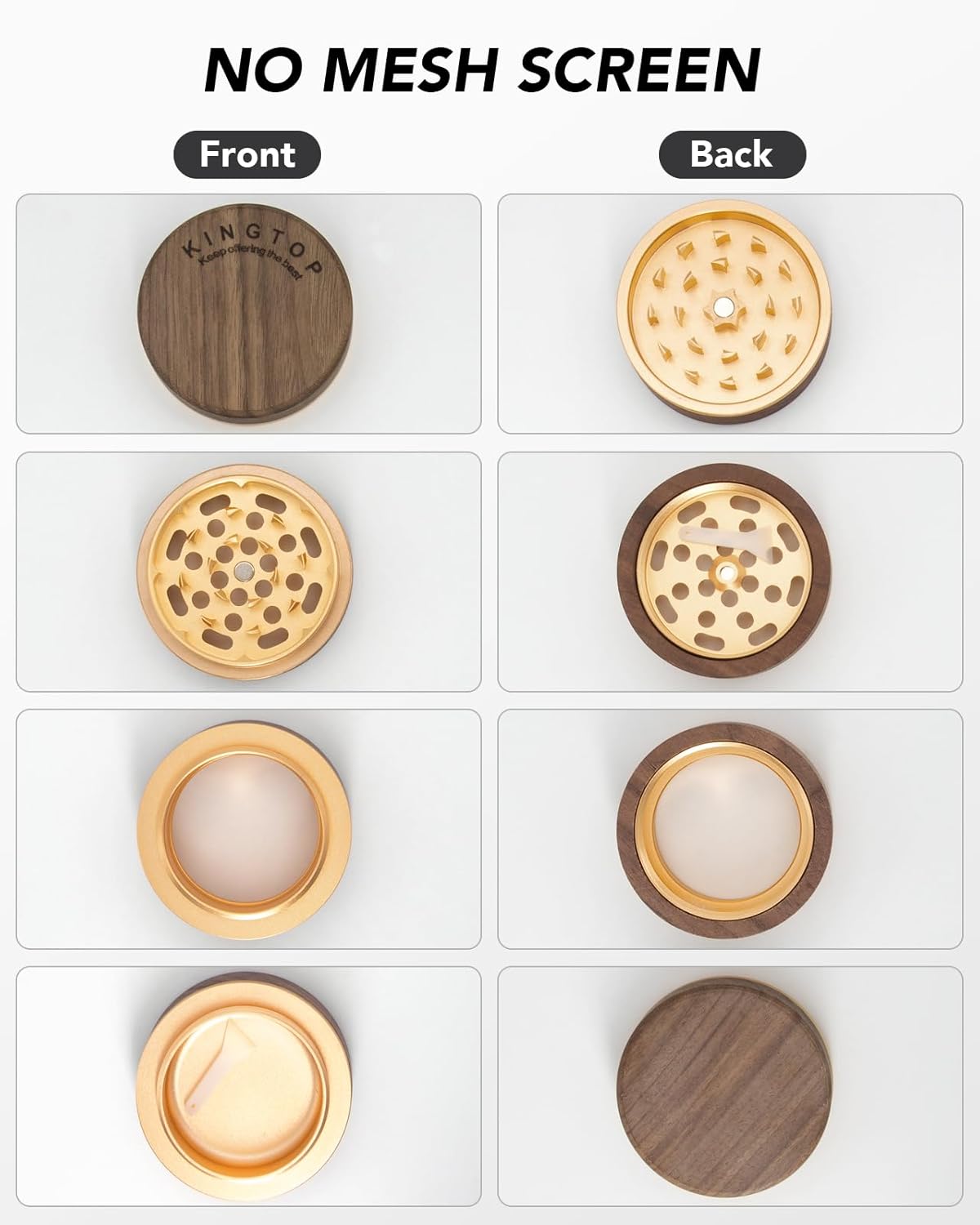 KINGTOP 2.5" Grinder Manual Spice Grinder, Walnut Wood & Aluminum Mill