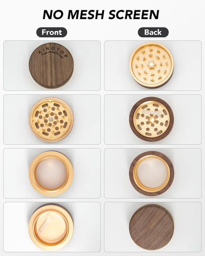 KINGTOP 2.5" Grinder Manual Spice Grinder, Walnut Wood & Aluminum Mill