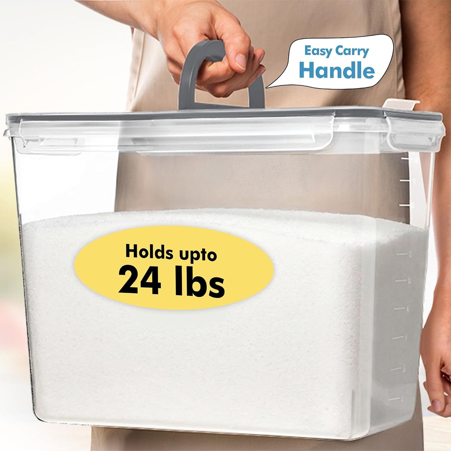Shazo 2 PC (11L | 372 oz) Flour Sugar Storage Containers with Spout Lid & Easy Carry Handle - BPA Free Extra Large Airtight Food Storage Containers with Lids - Rice Canisters Sets for Kitchen & Pantry
