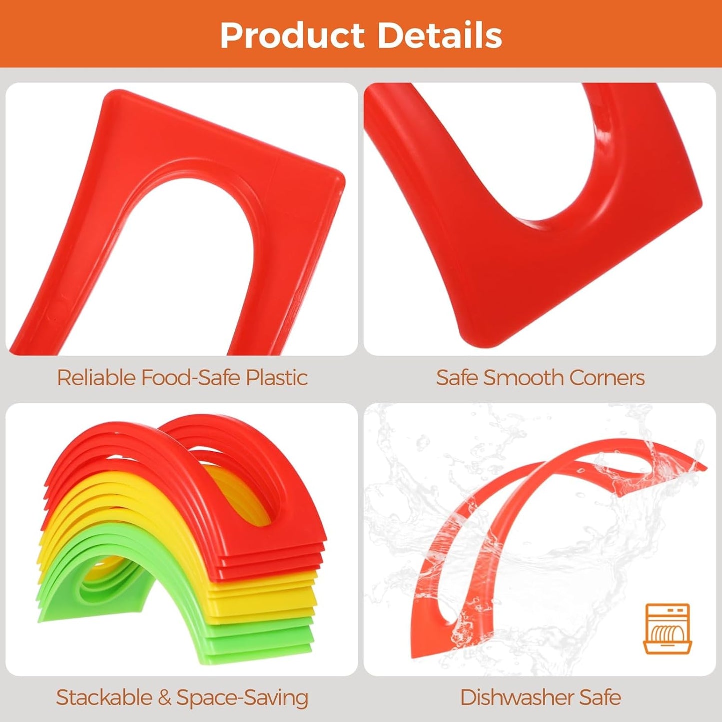 120 Pack Individual Taco Holders Stands, Colorful Taco Holders, Plastic Taco Rack, Dishwasher Safe, Bulk Stackable Taco Stands for Family Gatherings, Parties, Large Events, Restaurants