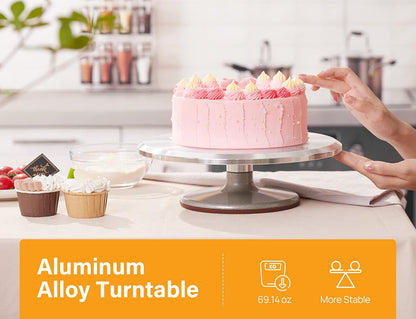 Kootek 22 Aluminum Cake Stand Turntable Set for Decorating Baking Kit, 12"