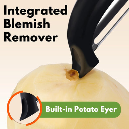 Swivel Vegetable Peeler Soft Comfort Handle Sturdy Long-Lasting Black