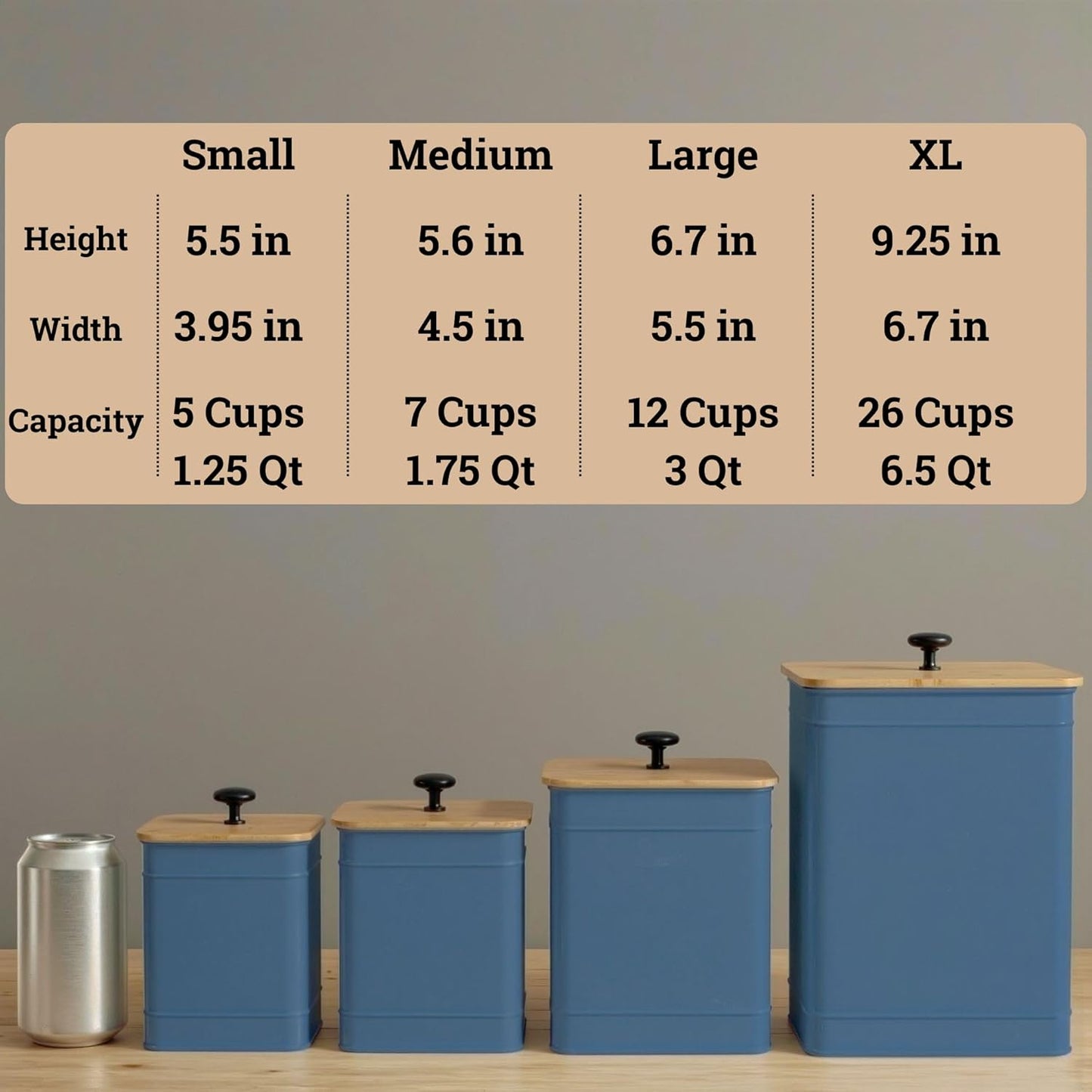 Kitchen Canisters for Countertop Set of 4 with Customizable Chalkboard Labels & Marker Pen - Big Iron Kitchen Canisters with Airtight Lids - Sage Green Canister Set - Flour and Sugar Containers