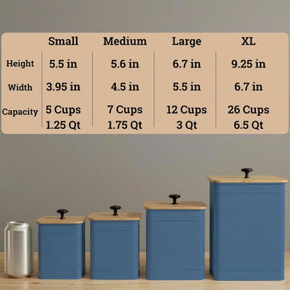 Kitchen Canisters for Countertop Set of 4 with Customizable Chalkboard Labels & Marker Pen - Big Iron Kitchen Canisters with Airtight Lids - Sage Green Canister Set - Flour and Sugar Containers