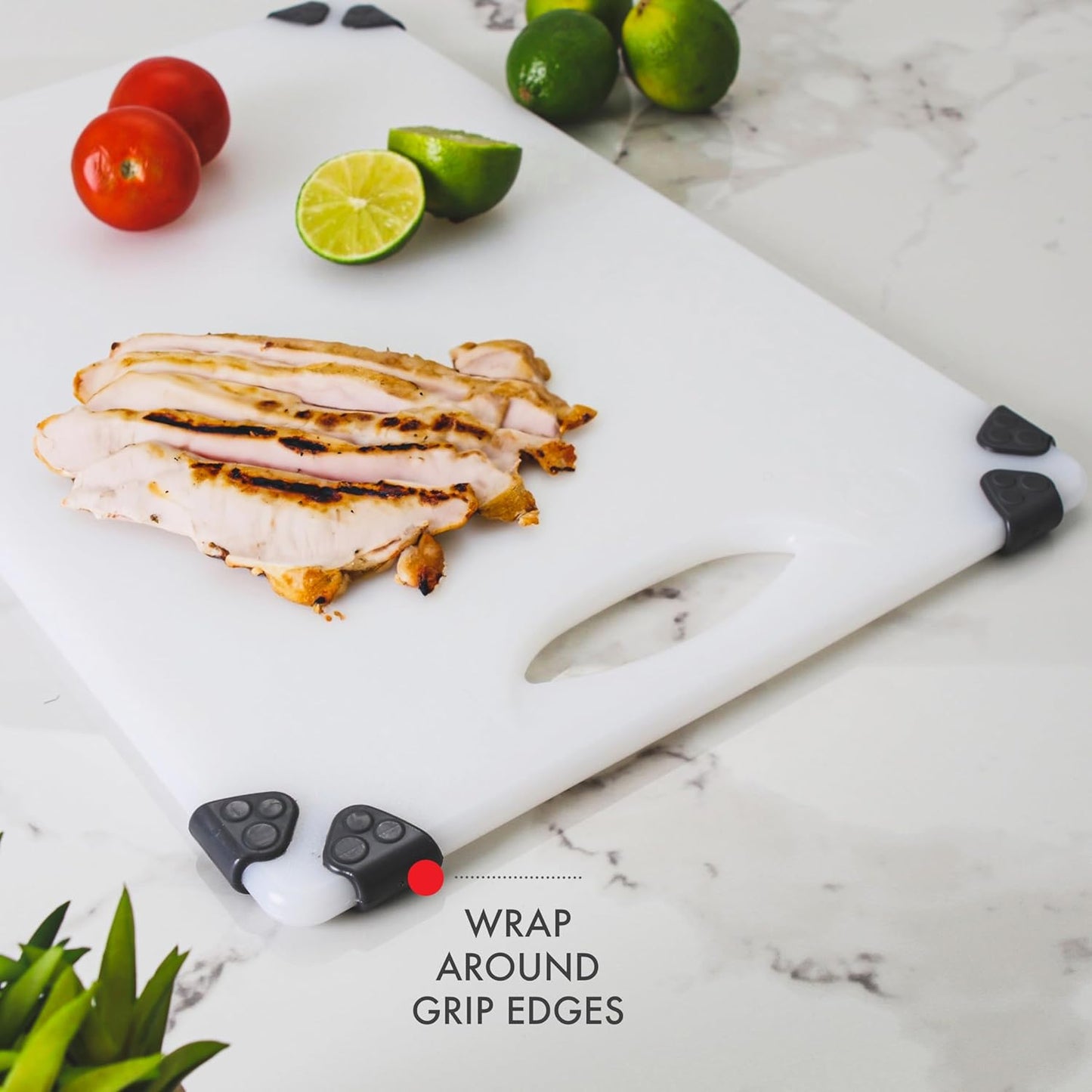 Dexas Non-Slip Cutting Board 18"x 12" with Wraparound Grips, NSF Certified