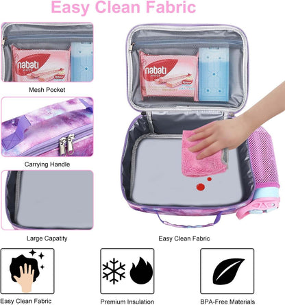 RHCPFOVR Kids Lunch Bag - Insulated Lunch Box for Boys Girls,Washable Lunch Bag and Reusable Toddler Leak-proof Lunchbox for School and Daycare - Colors A