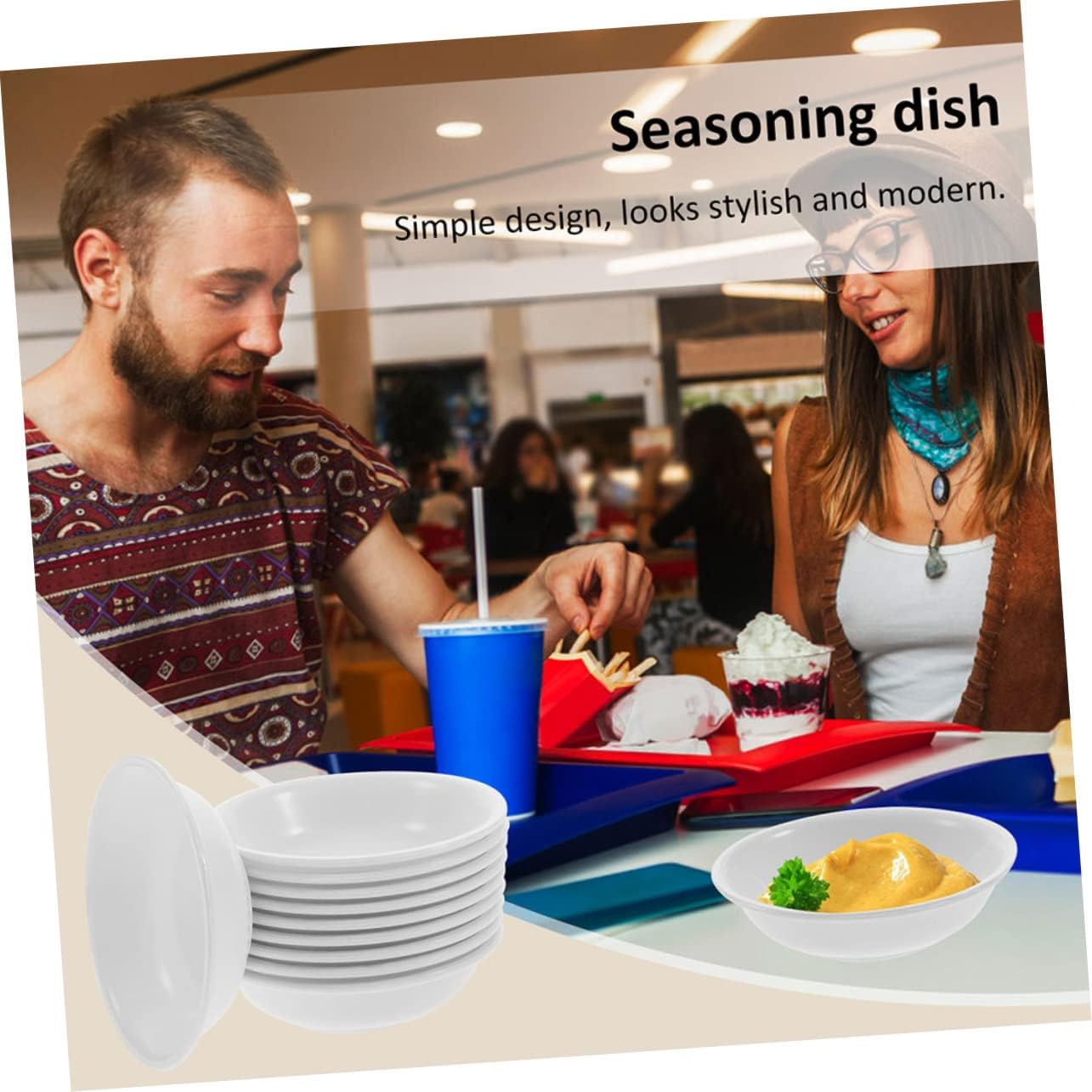 ABOOFAN 10pcs Unbreakable Plastic Dipping Bowls Small Round Sauce Dishes for Appetizers Dishwasher Safe for Sushi BBQ and Party Serving