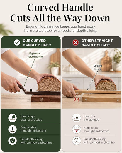 Adjustable Bread Knife, Ambidextrous Design Bread Slicer for Homemade Bread