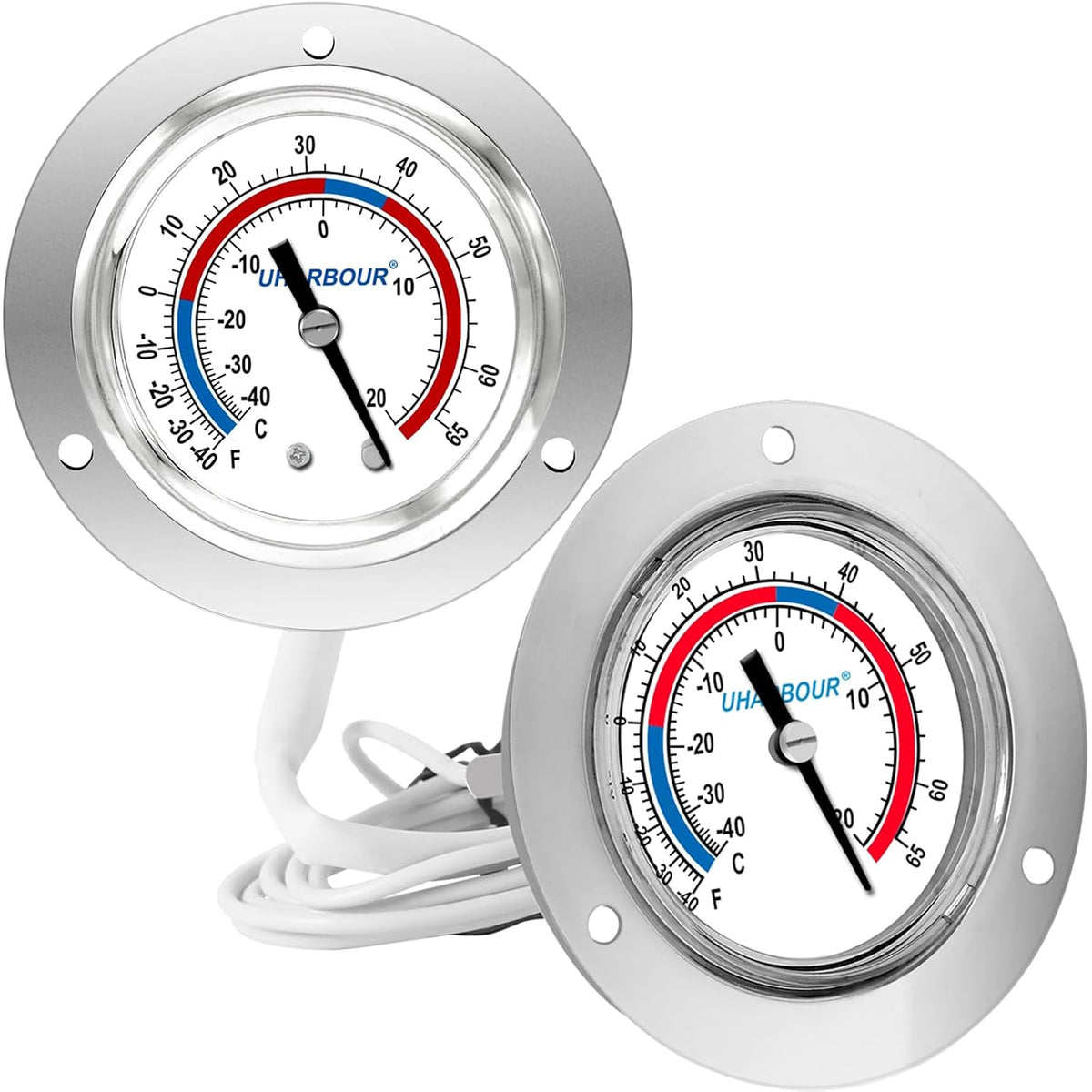 Uharbour Commercial Cooler Freezer Thermometer Capillary Gauge