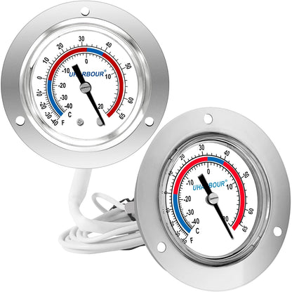 Uharbour Commercial Cooler Freezer Thermometer Capillary Gauge