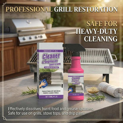 Fast-Acting Heavy Duty BBQ Grill Cleaner Spray, Easy Off Oven Cleaner & Degreaser Cleaner Heavy Duty For Outdoor Grills, Grates, And Kitchen Surfaces (2 Pcs)
