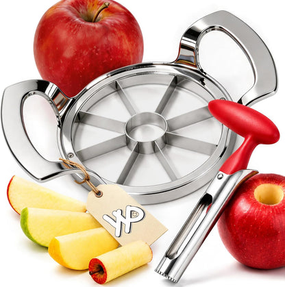 YYP Heavy Duty 8-Blade Apple Slicer, Extra Large Stainless Steel Apple Cutter & Corer, Sharp, Easy to Use, Dishwasher Safe for Apples & Fruits