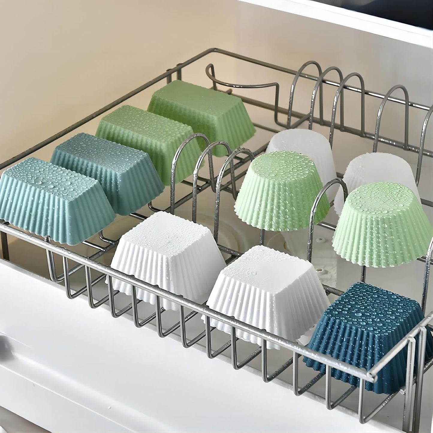 12 Pack Reusable Silicone Cupcake Baking Cups, 3 Shapes of Standard Round & Square & Rectangle,Muffin Liners,Non-Toxic, BPA Free, Dishwasher Safe