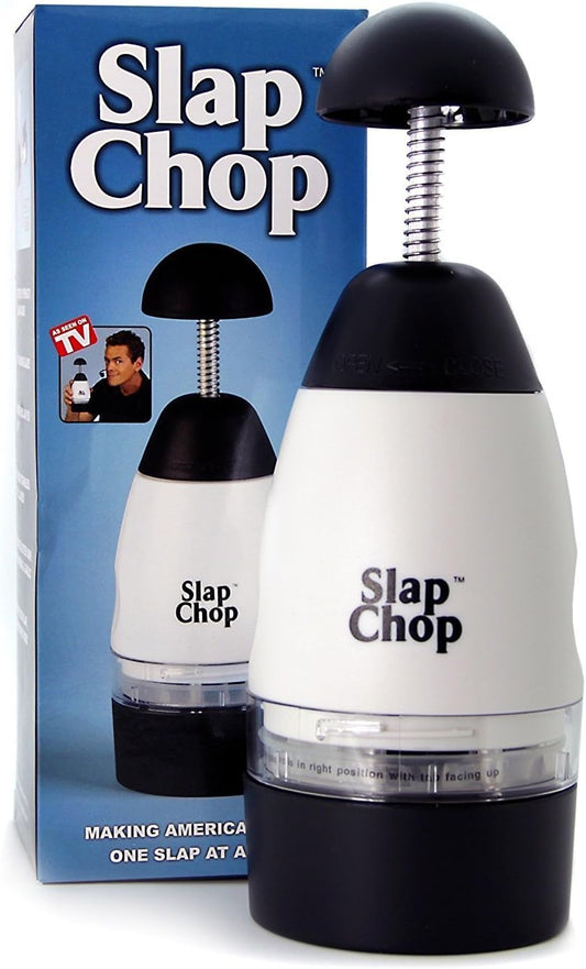 Slap Chop Original Food Chopper, Stainless Steel Blades, Butterfly Open