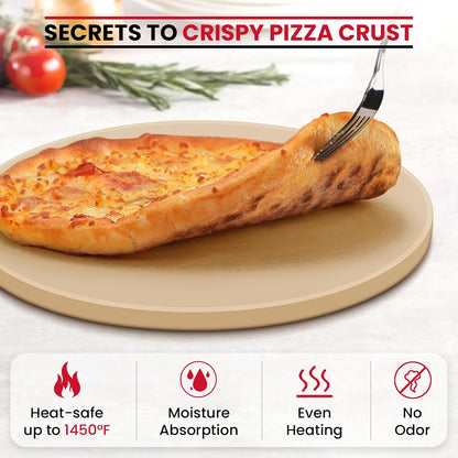 Unicook Pizza Stone for Oven Grill, 12" x 11" Rectangular Cordierite Stone