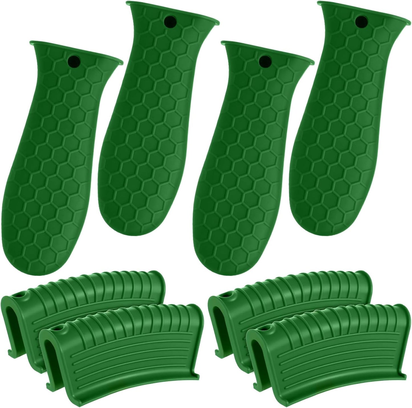 Patelai 8Pcs Silicone Cast Iron Handle Cover,Black