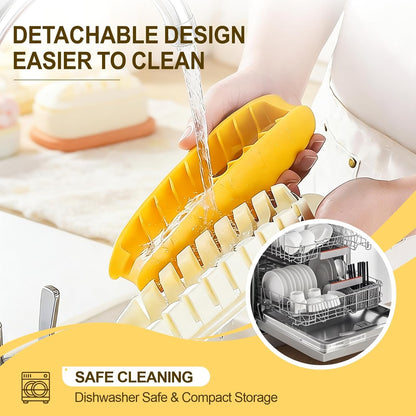 Hot Dog Slicing Tool, Stainless Steel, Yellow