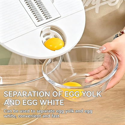 Ceruaxb Salad Spinner Chopper Large with 5 Blades Slicer, Vegetables Fruits Wash Bowl, Lettuce Spinner and Dryer, Egg Yolk Strainer Slicer Shredder for Kitchen Colander, 5.3 Qt, Green