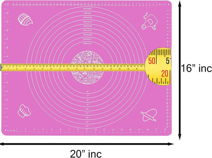 Silicone Baking Mat for Rolling Out Pastry Dough, 20 x 16 Inches, Pink