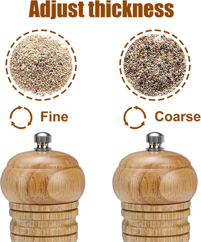 Gulex Wood Pepper Grinder Pepper Mill Adjustable Coarseness 8 Inch Retro