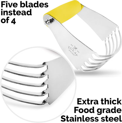Zulay Premium Multi-purpose Stainless Steel Bench Scraper & Chopper, Easy to Read Etched Markings for Perfect Cuts, Quick & Easy Multi-use Dough Scraper, Dough Cutter & Pastry Scraper (Black)