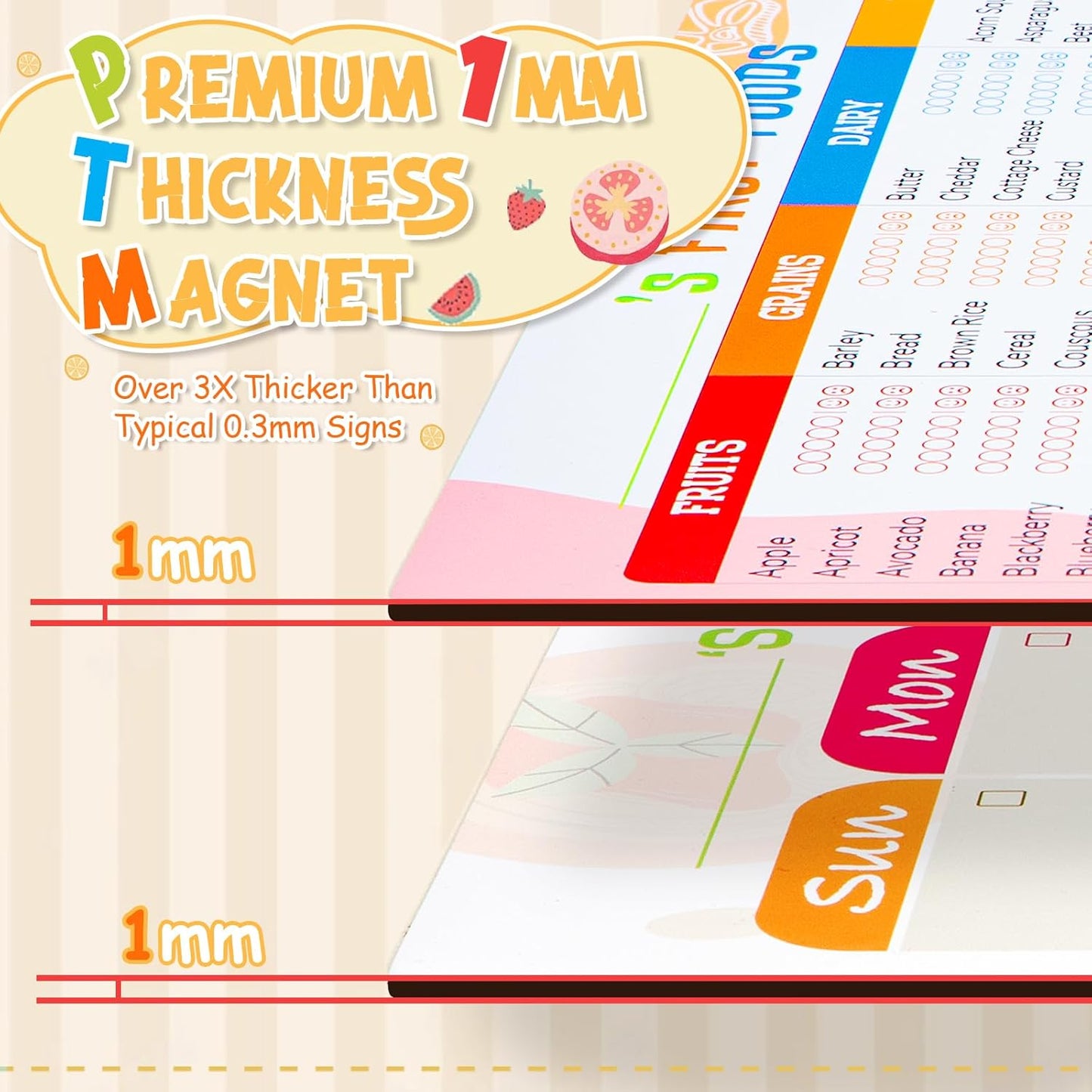 101 Foods Before 1 Checklist Magnet – Baby Food Chart & First Foods Fridge Magnet – Baby First Foods Tracker with Weekly Meal Planner – Dry Erase Baby Food Tracker Fridge Magnet with 3 Markers