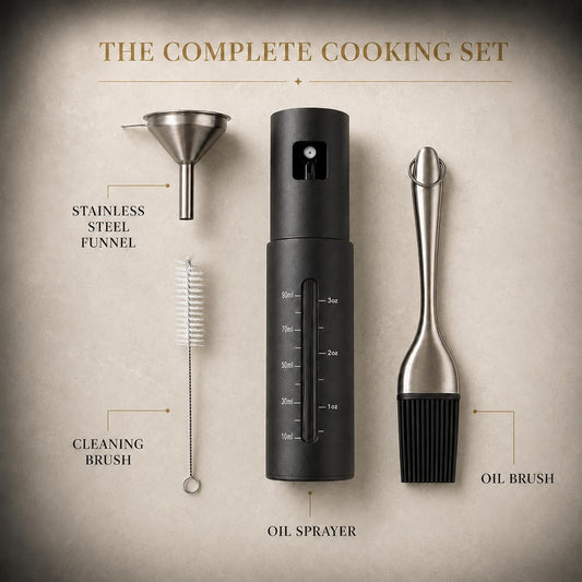 100 mL Glass Oil Sprayer Set with 304 Stainless Steel Outer Shell
