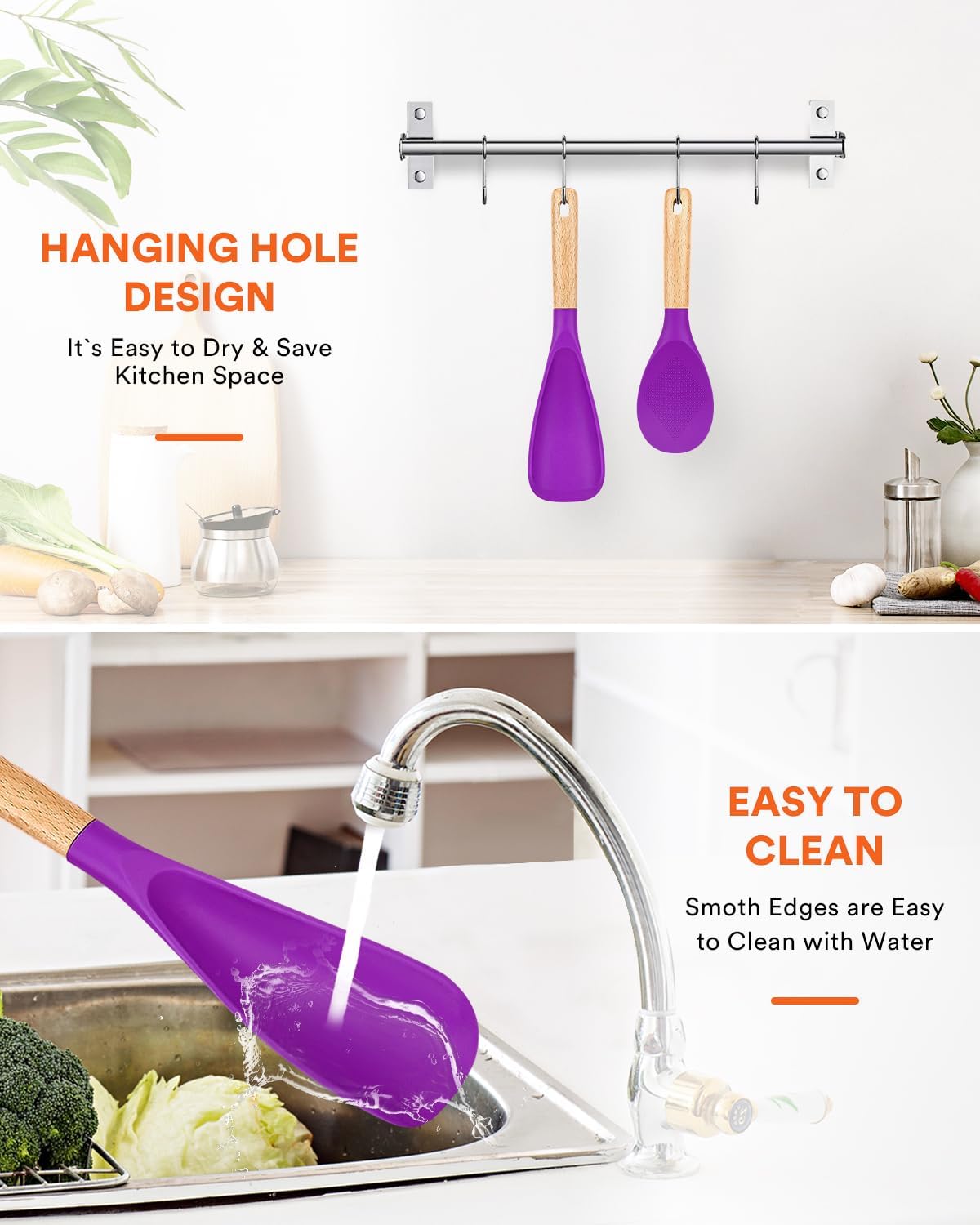 Badiano Cooking Spoon and Rice Scooper for Nonstick Cookware,Multi-function