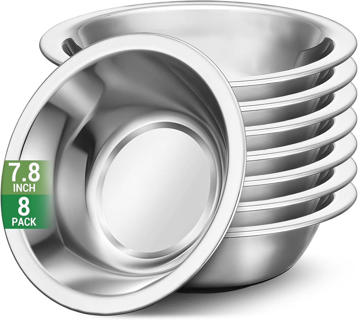 304(18/8) Stainless Steel Mixing Bowls for Kitchen, 6.3" 13.67 fl.oz Metal Mixing Bowls Set Stackable for Baking Serving Cooking Food Prep Storage Dishwasher Safe Lightweight