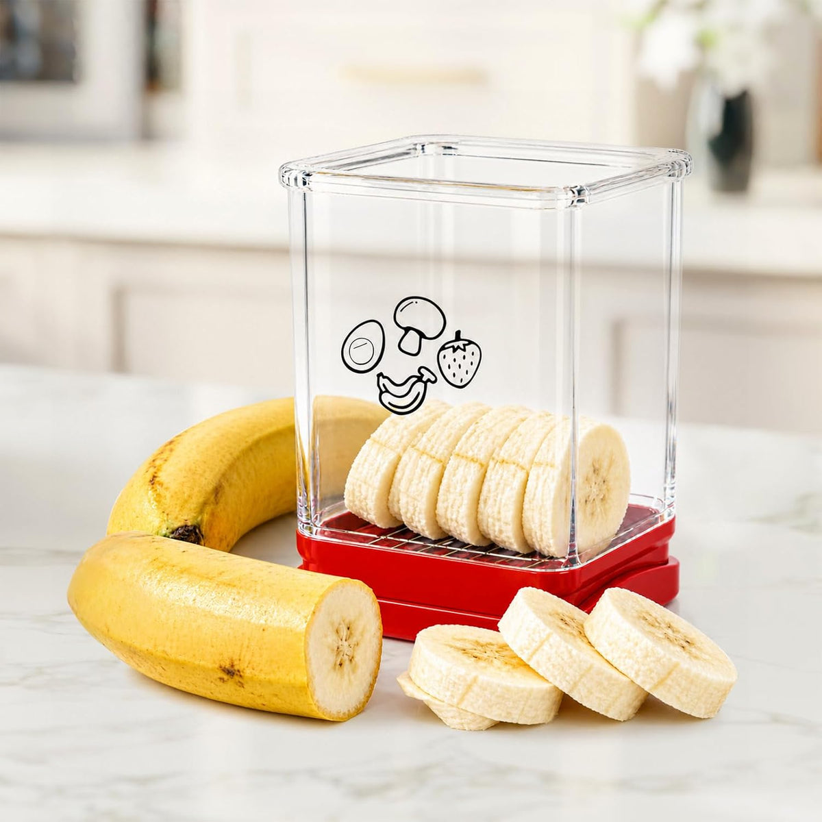 Creative Strawberry Slicer, Stainless Steel Speed Cutter with Push Plate
