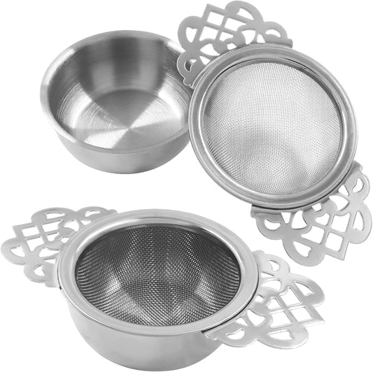 Fine Mesh Tea Strainers, Silver Loose Leaf Tea Filter