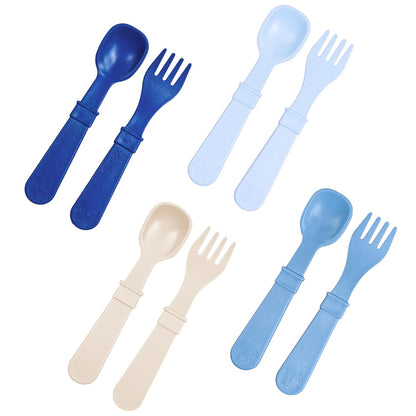 Re-Play Toddler Forks and Spoons Set - 4x4 Utensils Set for Kids - Dishwasher and Microwave Safe - Made in USA - Set of 8-5.8" x 1.2" x 0.2" - Princess