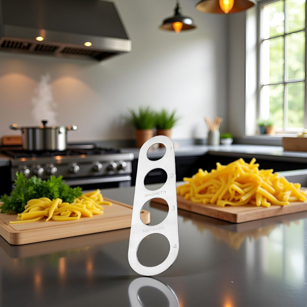 Silvery Spaghetti Measurer, Stainless Steel Spaghetti Measurer Measuring Tool Pasta Portion Control Gadgets Portion Cooking Tool for Pasta and Noodles Creative, Cook's Tool and Gadget Sets