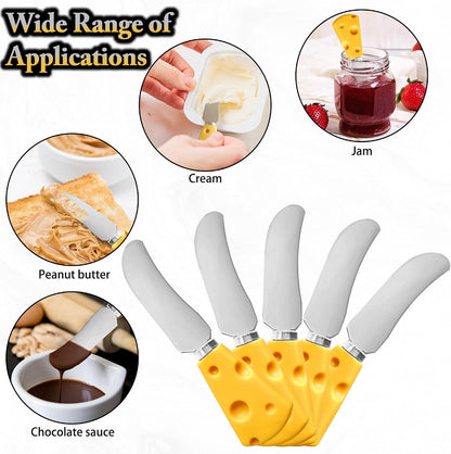 25 Piece Small Cheese Spreader Knives Set, Mini Stainless Steel Butter Knife Spreader with Wooden Handle for for Charcuterie Board, Sandwiches, Cocktail Spreaders, Dips, 4.7 inch