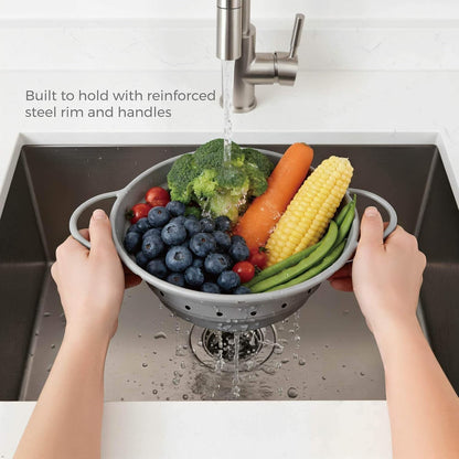 2‑Quart Silicone Collapsible Colander & Kitchen Collapsible Strainer